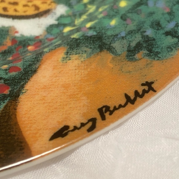 90s Guy Buffet porcelain Plate Williams Sonoma Rendez Vous art GBC Collection - Picture 4 of 8